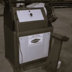 Ercolina tube and profile bending machine with a floor-mounted foot pedal controller.